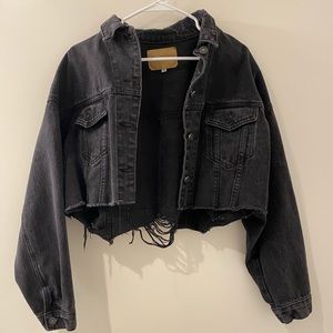 Never worn crop denim jacket